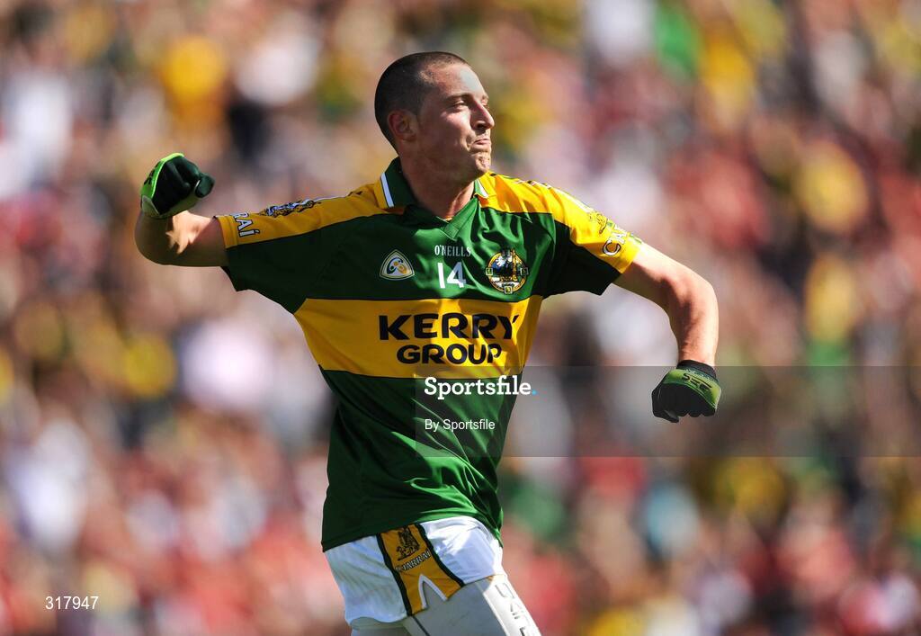 24 August 2008; Kieran Donaghy, Kerry, celebrates after scoring his side's first goal. GAA Football All-Ireland Senior Championship Semi-Final, Kerry v Cork, Croke Park, Dublin. Photo by Sportsfile