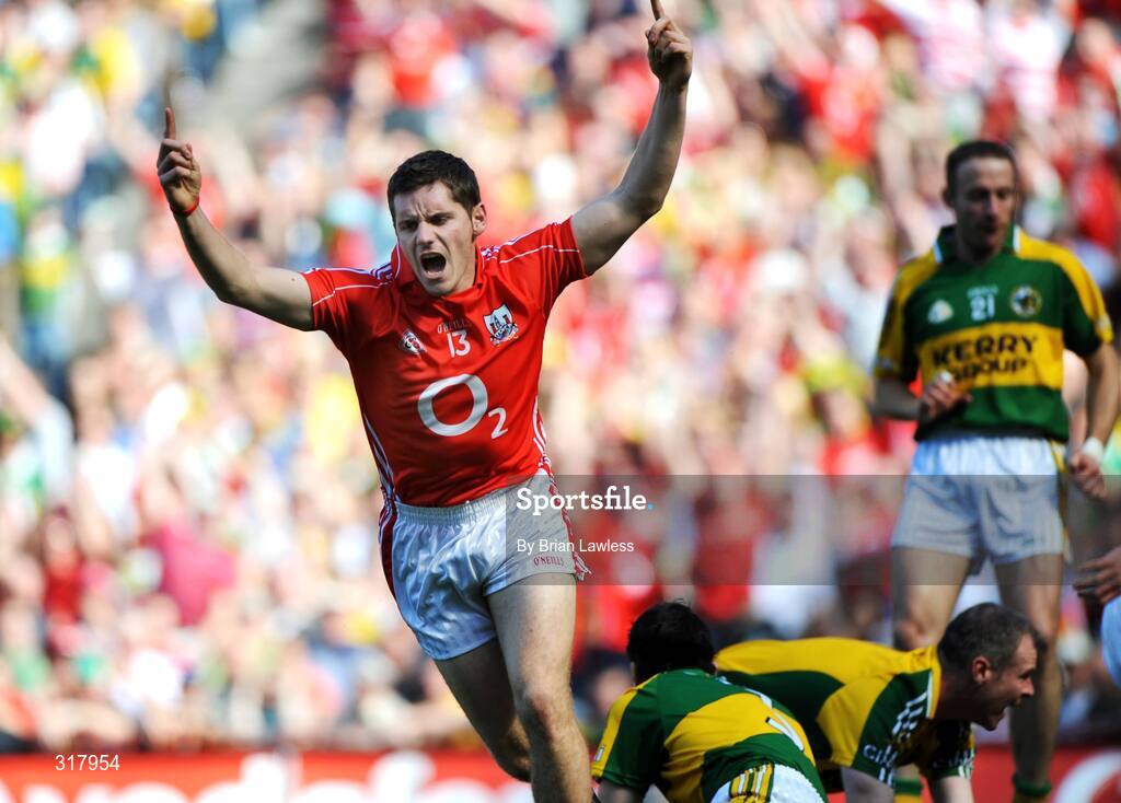24 August 2008; Cork's Daniel Goulding celebrates after scoring his side's first goal. GAA Football All-Ireland Senior Championship Semi-Final, Kerry v Cork, Croke Park, Dublin. Picture credit: Brian Lawless / SPORTSFILE