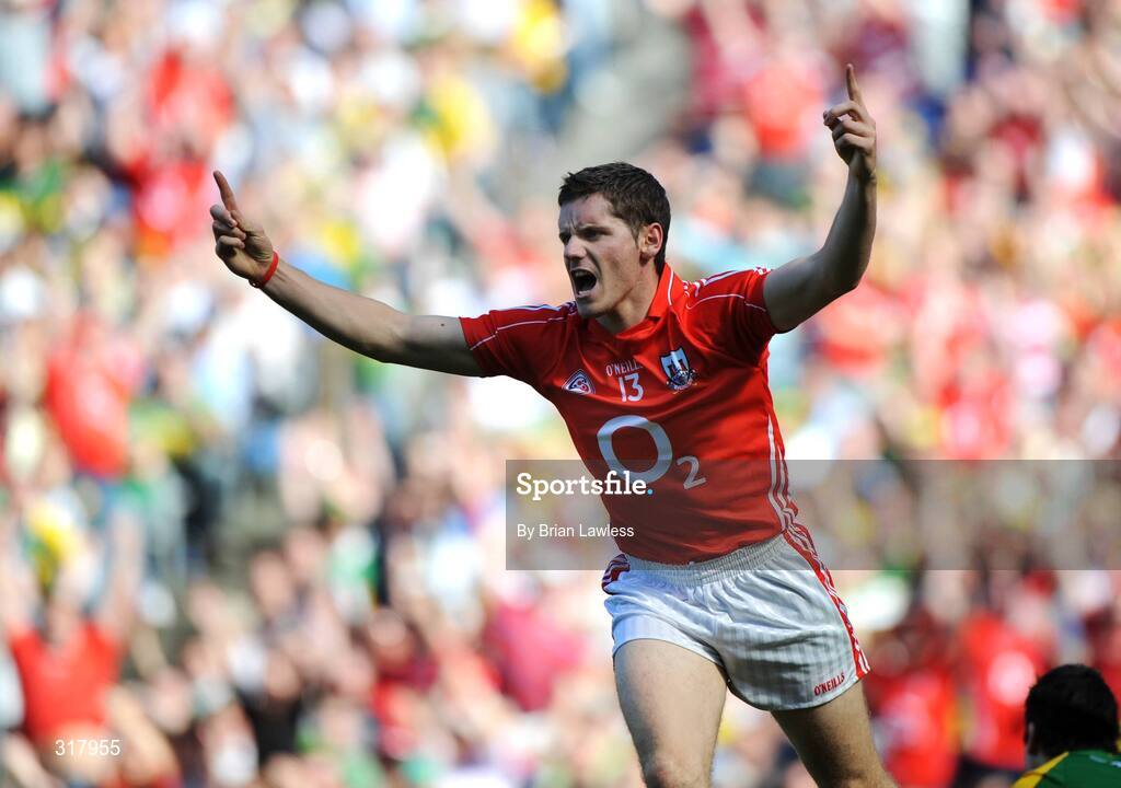 24 August 2008; Cork's Daniel Goulding celebrates after scoring his side's first goal. GAA Football All-Ireland Senior Championship Semi-Final, Kerry v Cork, Croke Park, Dublin. Picture credit: Brian Lawless / SPORTSFILE