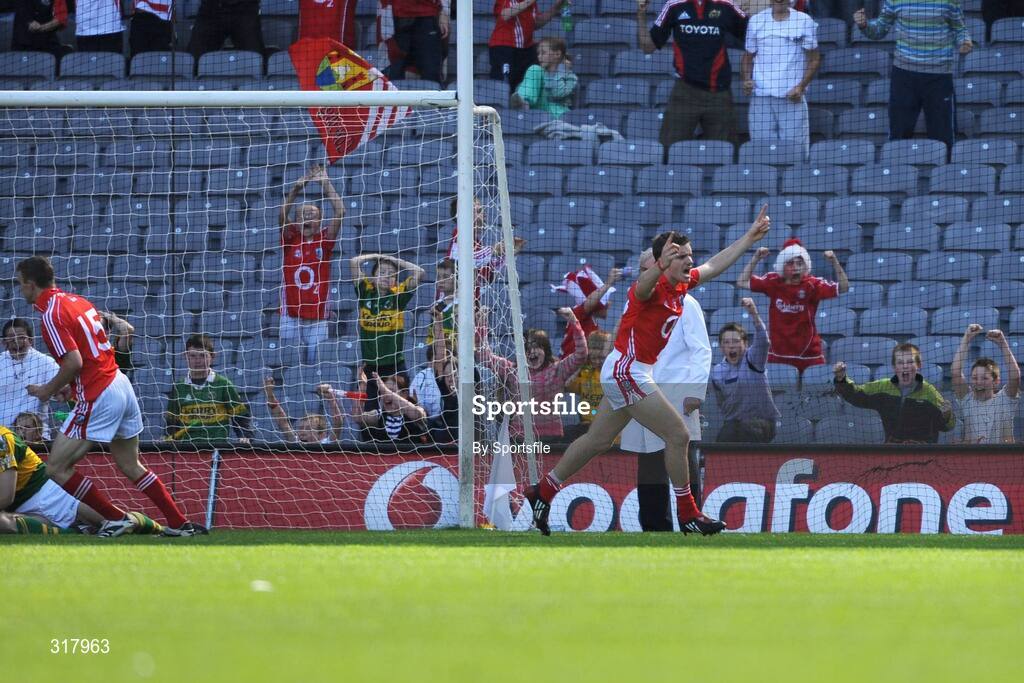 24 August 2008; Daniel Goulding, Cork, celebrates after scoring his side's first goal. GAA Football All-Ireland Senior Championship Semi-Final, Kerry v Cork, Croke Park, Dublin. Photo by Sportsfile