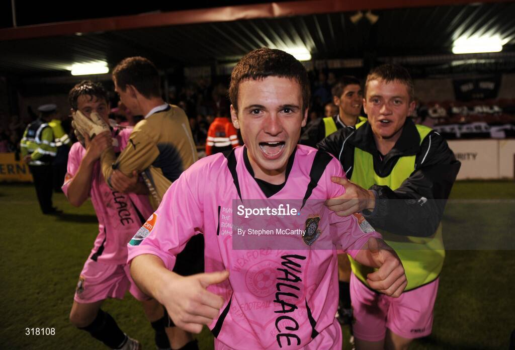 25 August 2008; Gareth Wallace, Wexford Youths, celebrates after his side's victory. eircom League of Ireland Cup Semi-Final, Cork City v Wexford Youths, Turners Cross, Cork. Picture credit: Stephen McCarthy / SPORTSFILE