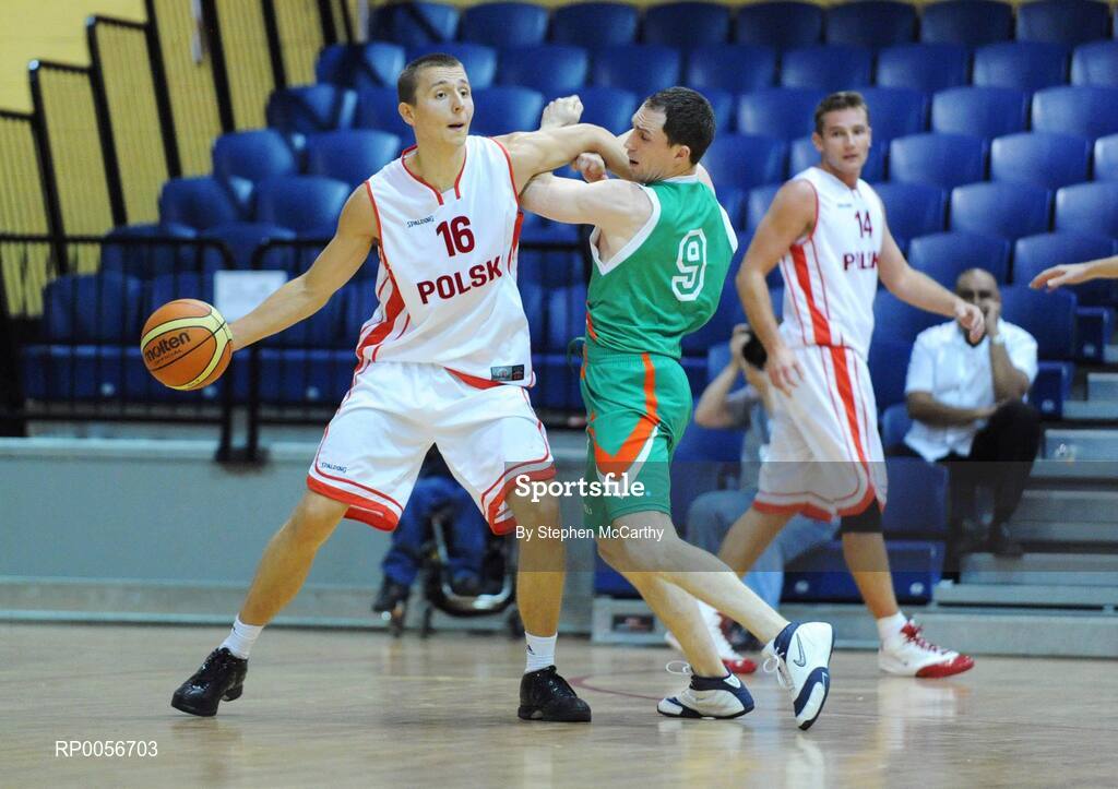 23 August 2008; Bartek Diduszko, Poland, in action against Emmet Donnelly, Ireland. Emerald Hoops Day 3, Ireland v Poland, National Basketball Arena, Tallaght, Co. Dublin. Picture credit: Stephen McCarthy / SPORTSFILE
