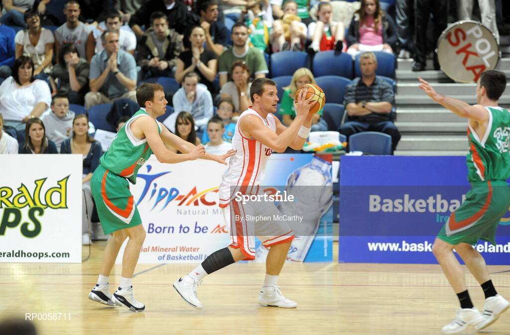 23 August 2008; Pawel Kikowski, Poland, in action against Ian O'Boyle, Ireland. Emerald Hoops Day 3, Ireland v Poland, National Basketball Arena, Tallaght, Co. Dublin. Picture credit: Stephen McCarthy / SPORTSFILE