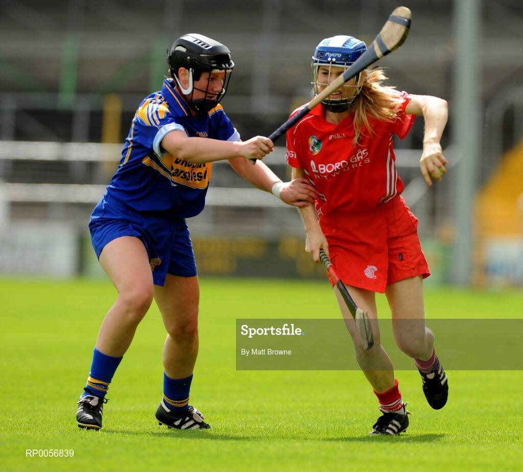 24 August 2008; Rachael Moloney, Cork, in action against Tishy O'Halloran, Tipperary. Gala All-Ireland Camogie Semi-Final, Cork v Tipperary, Nowlan Park, Kilkenny. Picture credit: Matt Browne / SPORTSFILE