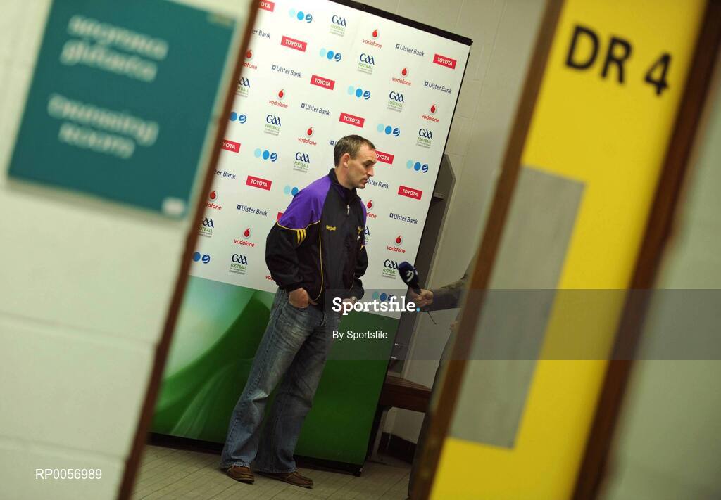 25 August 2008; Wexford's Colm Morris being interviewed for TV ahead of the GAA Football All-Ireland Senior Championship Semi-Final. Croke Park, Dublin. Photo by Sportsfile