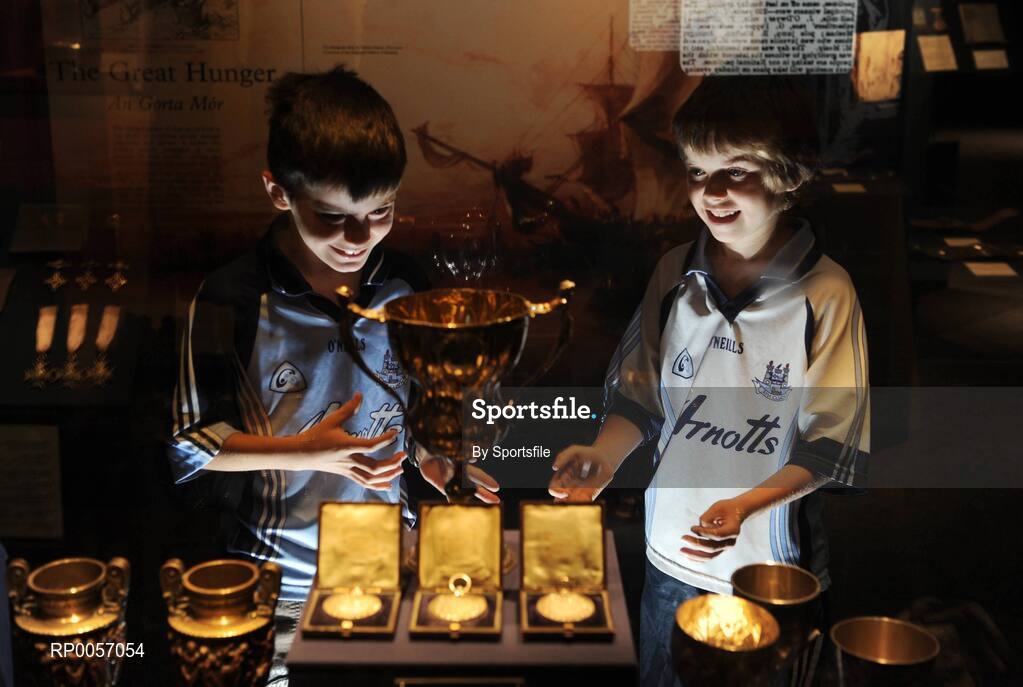 26 August 2008; The GAA museum celebrates its 10th birthday this month with a full calendar of events to mark the occasion. Today is the official birthday celebration and visitors young and old attended Croke Park for a day of activities. Pictured is Adam Burke, left, aged 8 and Richard Watson, aged 8, both from Donabate, Co. Dublin at the GAA Museum 10 Year Anniversary Day. GAA Museum, Croke Park, Dublin. Photo by Sportsfile