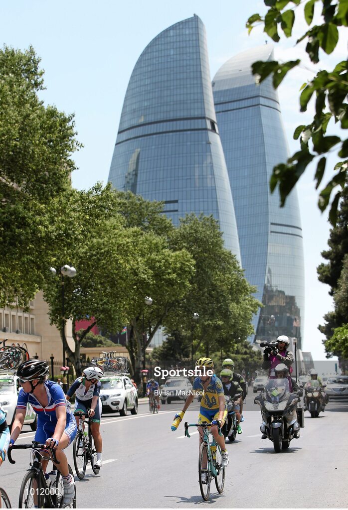 20 June 2015; Caroline Ryan, Ireland, competes in the Women's Cycling Road Race event. 2015 European Games, Baku, Azerbaijan. Picture credit: Ian MacNicol / SPORTSFILE