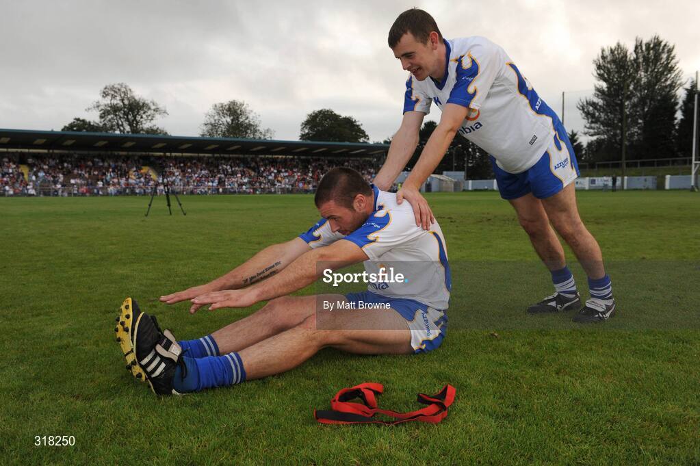 26 August 2008; Waterford players Dan Shanahan and Eoin Kelly during the Waterford Hurling Press Night, Walsh Park, Waterford. Picture credit: Matt Browne / SPORTSFILE