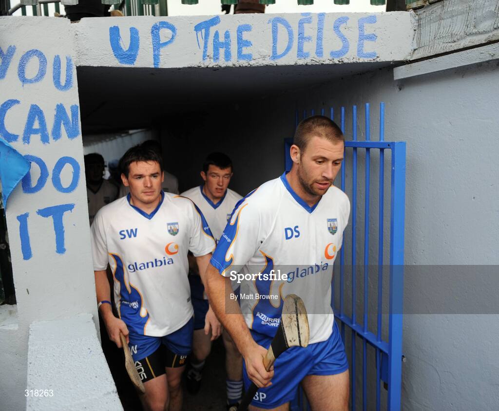 26 August 2008; Waterford players Dan Shanahan and Shane Walsh make their way back to the dressing room after the Waterford Hurling Press Night, Walsh Park, Waterford. Picture credit: Matt Browne / SPORTSFILE