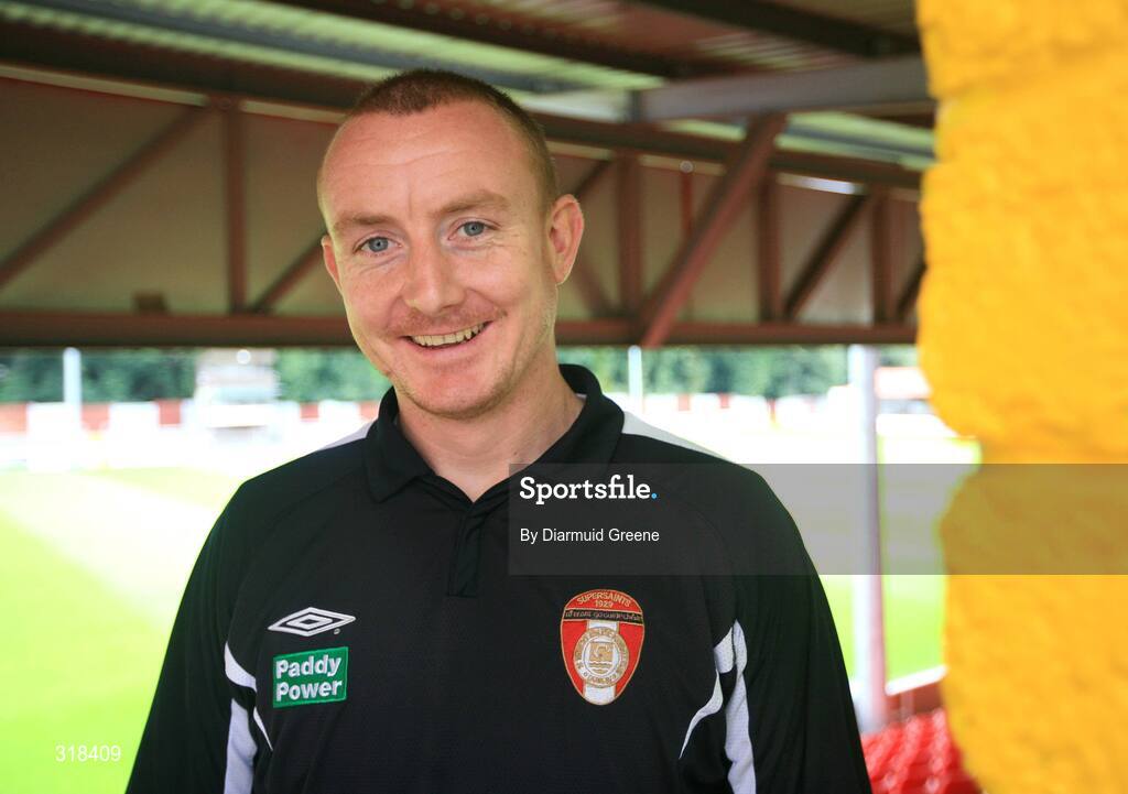 27 August 2008; St Patrick’s Athletic goalkeeper, Barry Ryan, after a press conference ahead of their UEFA Cup second qualifying round 2nd leg game against IF Elfsborg. Richmond Park, Dublin. Picture credit: Diarmuid Greene / SPORTSFILE