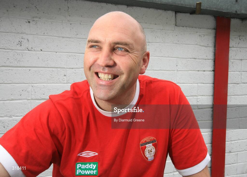 27 August 2008; St Patrick’s Athletic manager, John McDonnell, after a press conference ahead of their UEFA Cup second qualifying round 2nd leg game against IF Elfsborg. Richmond Park, Dublin. Picture credit: Diarmuid Greene / SPORTSFILE