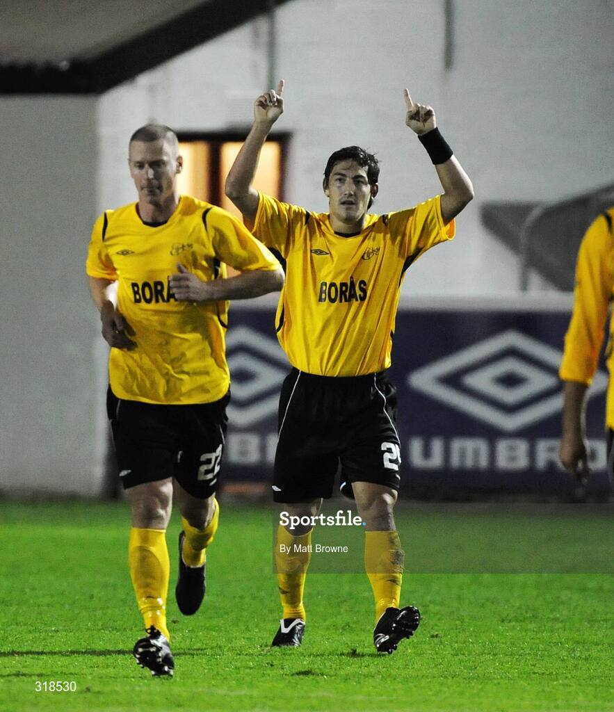 28 August 2008; Stefan Ishizaki, right, IF Elfsborg celebrates his goal against St. Patrick's Athletic. UEFA Cup 2nd Qualifying Round 2nd leg, St. Patrick's Athletic v IF Elfsborg, Richmond Park, Dublin. Picture credit: Matt Browne / SPORTSFILE