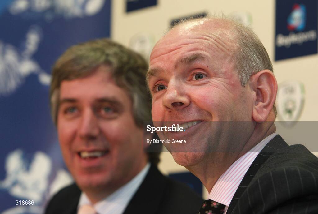 29 August 2008; Director of Boylesports, John Boyle, right, and FAI Chief Executive, John Delaney, during a press conference to announce Boylesports as the new FAI commercial partner. FAI Headquarters, National Sports Campus, Abbotstown, Dublin. Picture credit: Diarmuid Greene / SPORTSFILE *** Local Caption *** S0808144 FAI Announce new partner DG