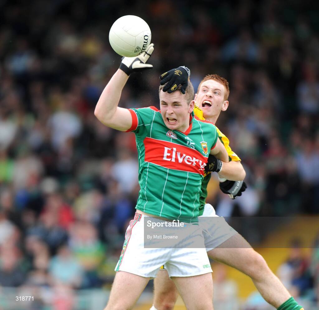 30 August 2008; Alex Corduff, Mayo, in action against Padraig Reidy, Kerry. ESB GAA Football All-Ireland Minor Championship Semi-Final Replay, Kerry v Mayo, Gaelic Grounds, Limerick. Picture credit: Matt Browne / SPORTSFILE