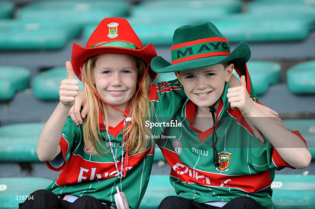 30 August 2008; Mayo fans Laura and Stephen Barrett. ESB GAA Football All-Ireland Minor Championship Semi-Final Replay, Kerry v Mayo, Gaelic Grounds, Limerick. Picture credit: Matt Browne / SPORTSFILE
