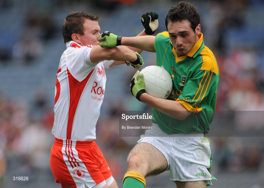 31 August 2008; Tommy Johnson, Meath, in action against Conor O'Neill, Tyrone. ESB GAA Football All-Ireland Minor Championship Semi-Final, Meath v Tyrone, Croke Park, Dublin. Picture credit: Brendan Moran / SPORTSFILE