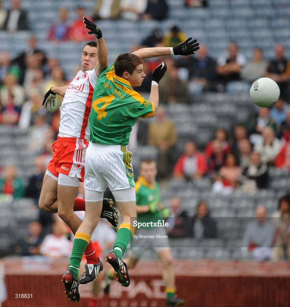 31 August 2008; Kyle Coney, Tyrone, in action against Sean Curran, Meath. ESB GAA Football All-Ireland Minor Championship Semi-Final, Meath v Tyrone, Croke Park, Dublin. Picture credit: Brendan Moran / SPORTSFILE
