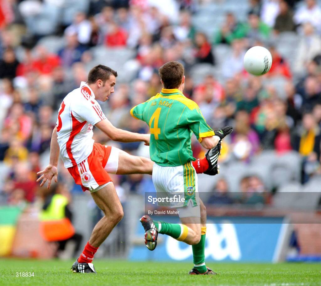 31 August 2008;  Kyle Coney, Tyrone, in action against Sean Curran, Meath. ESB GAA Football All-Ireland Minor Championship Semi-Final, Meath v Tyrone, Croke Park, Dublin. Picture credit: David Maher / SPORTSFILE