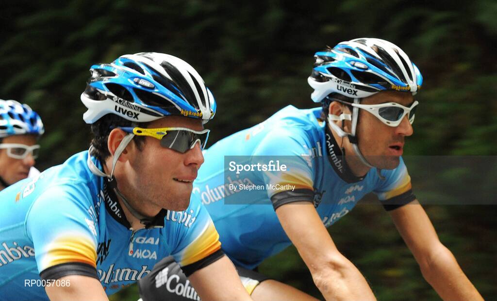 27 August 2008; Eventual stage winner Mark Cavendish, left and team-mate Michael Barry in action during the opening stage of the Tour of Ireland. 2008 Tour of Ireland - Stage 1, Dublin - Waterford. Picture credit: Stephen McCarthy / SPORTSFILE