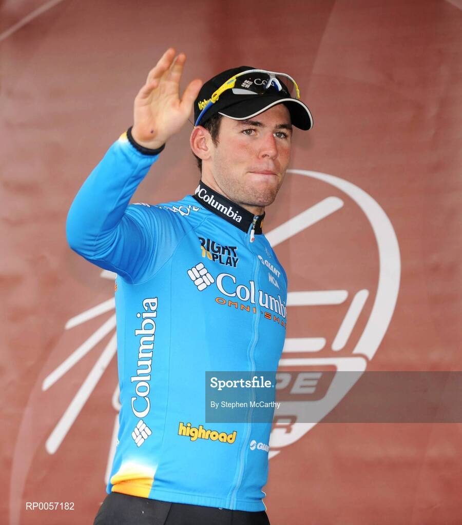 28 August 2008; Mark Cavendish, Team Columbia, after winning the second stage of the Tour of Ireland into Loughrea, Co. Galway. 2008 Tour of Ireland - Stage 2, Thurles - Loughrea. Picture credit: Stephen McCarthy / SPORTSFILE