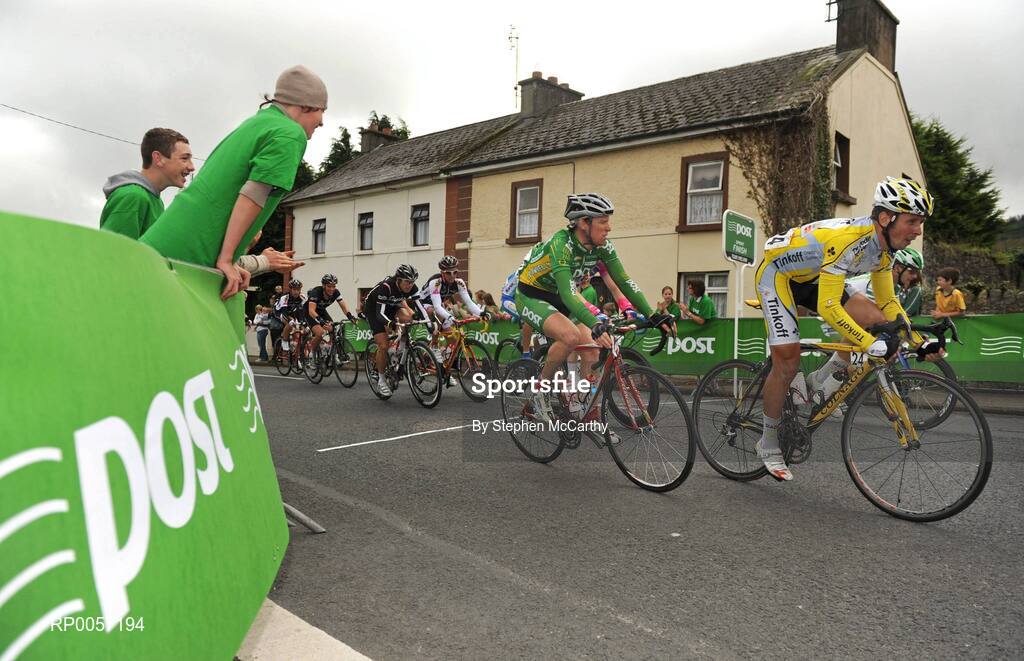 28 August 2008; A general view of the riders, including Stephen Gallagher, of the An Post sponsored Sean Kelly team, passing through the An Post sponsored sprint at Silvermines, Co. Tipperary. 2008 Tour of Ireland - Stage 2, Thurles - Loughrea. Picture credit: Stephen McCarthy / SPORTSFILE