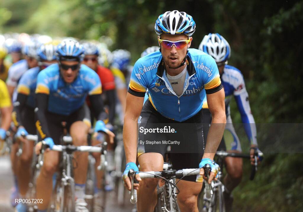 28 August 2008; Bernard Eisel, Team Columbia, leads the race during the second stage of the Tour of Ireland. 2008 Tour of Ireland - Stage 2, Thurles - Loughrea. Picture credit: Stephen McCarthy / SPORTSFILE