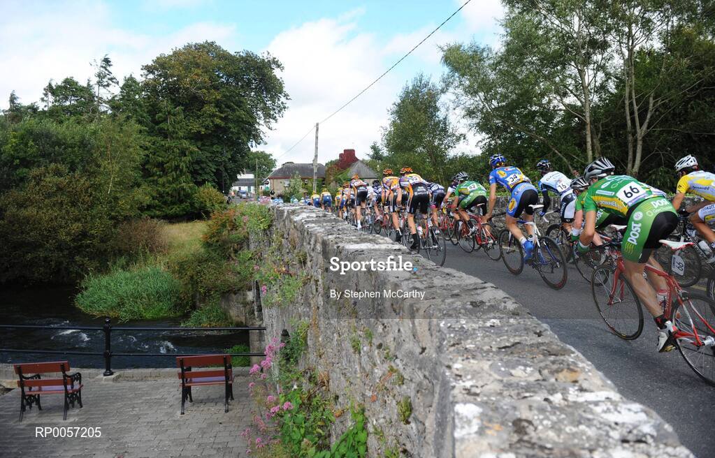 28 August 2008; A general view of the peloton crossing a bridge in Ballinderry, Co. Tipperary. 2008 Tour of Ireland - Stage 2, Thurles - Loughrea. Picture credit: Stephen McCarthy / SPORTSFILE