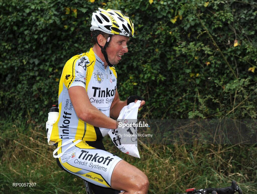 28 August 2008; Ilya Chernetskiy, Tinkoff - Credit Systems, takes some refreshments on board during the second stage of the Tour of Ireland. 2008 Tour of Ireland - Stage 2, Thurles - Loughrea. Picture credit: Stephen McCarthy / SPORTSFILE