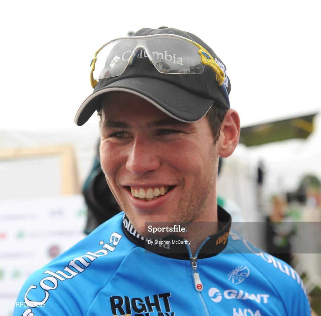 28 August 2008; Mark Cavendish, Team Columbia, after winning the second stage of the Tour of Ireland into Loughrea, Co. Galway. 2008 Tour of Ireland - Stage 2, Thurles - Loughrea. Picture credit: Stephen McCarthy / SPORTSFILE
