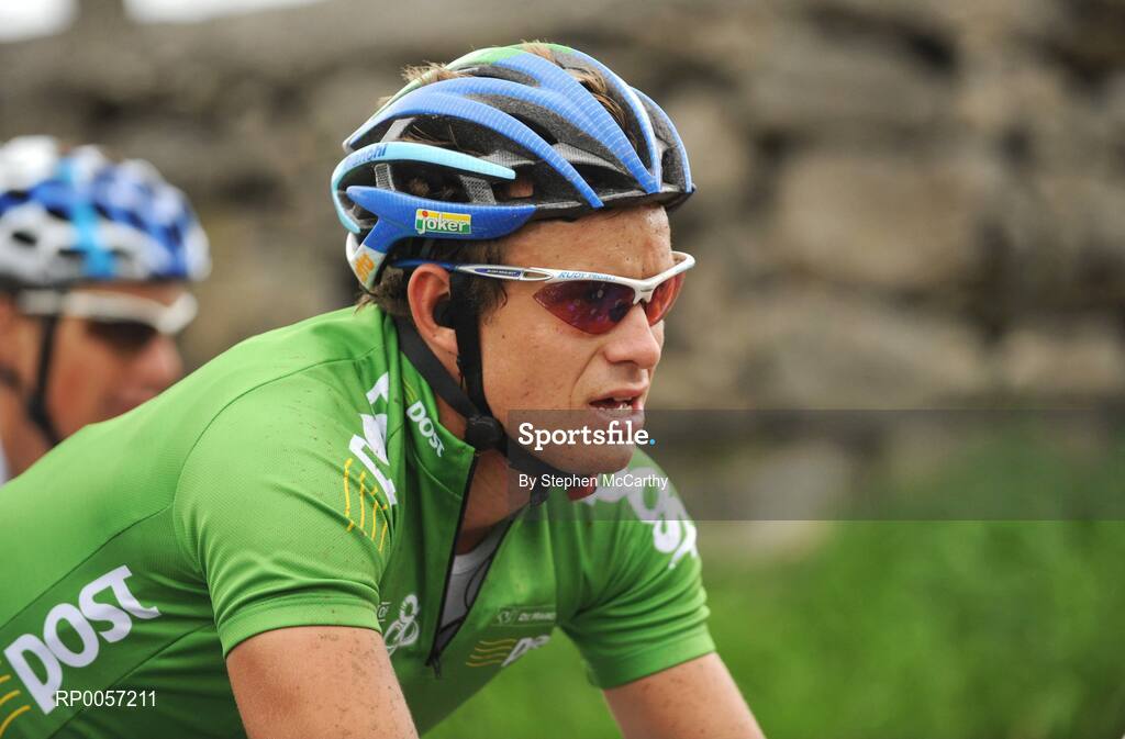 28 August 2008; Wearer of the An Post sponsored green jersey Alexander Kristoff, Joker Bianchi Team, during the second stage of the Tour of Ireland. 2008 Tour of Ireland - Stage 2, Thurles - Loughrea. Picture credit: Stephen McCarthy / SPORTSFILE