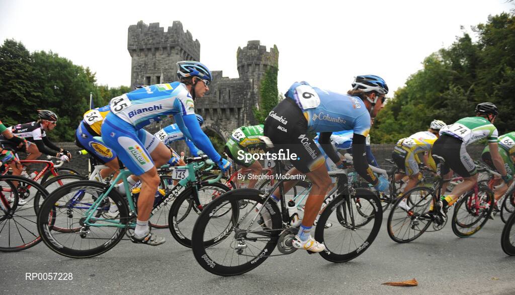 29 August 2008; A general view of the peloton as the race passes Ashford Castle, Co. Mayo. 2008 Tour of Ireland - Stage 3, Ballinrobe - Galway. Picture credit: Stephen McCarthy / SPORTSFILE