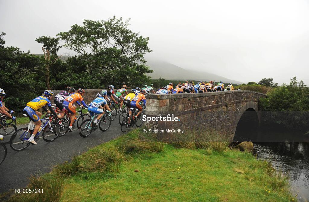 29 August 2008; A general view of the peloton crossing a bridge on the approach to Maumturk, Co. Galway. 2008 Tour of Ireland - Stage 3, Ballinrobe - Galway. Picture credit: Stephen McCarthy / SPORTSFILE