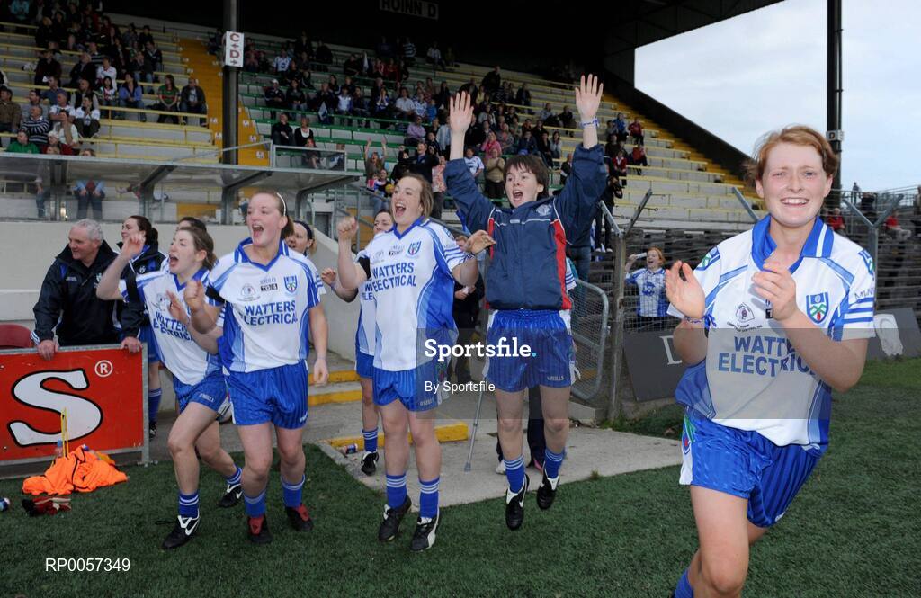 30 August 2008; The Monaghan bench celebrate at the end of the game. TG4 All-Ireland Ladies Senior Football Championship Semi-Final, Mayo v Monaghan, Pairc Tailteann, Navan, Co. Meath. Photo by Sportsfile