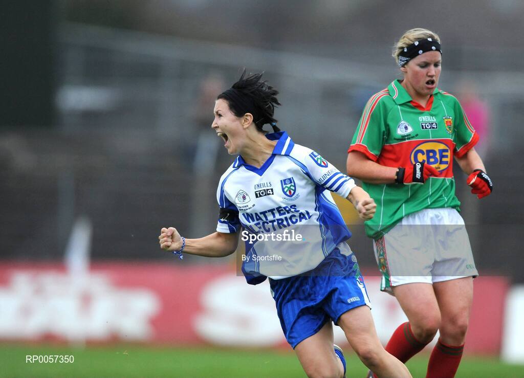 30 August 2008; Therese McNally, Monaghan, celebrates after scoring her side's second goal. TG4 All-Ireland Ladies Senior Football Championship Semi-Final, Mayo v Monaghan, Pairc Tailteann, Navan, Co. Meath. Photo by Sportsfile