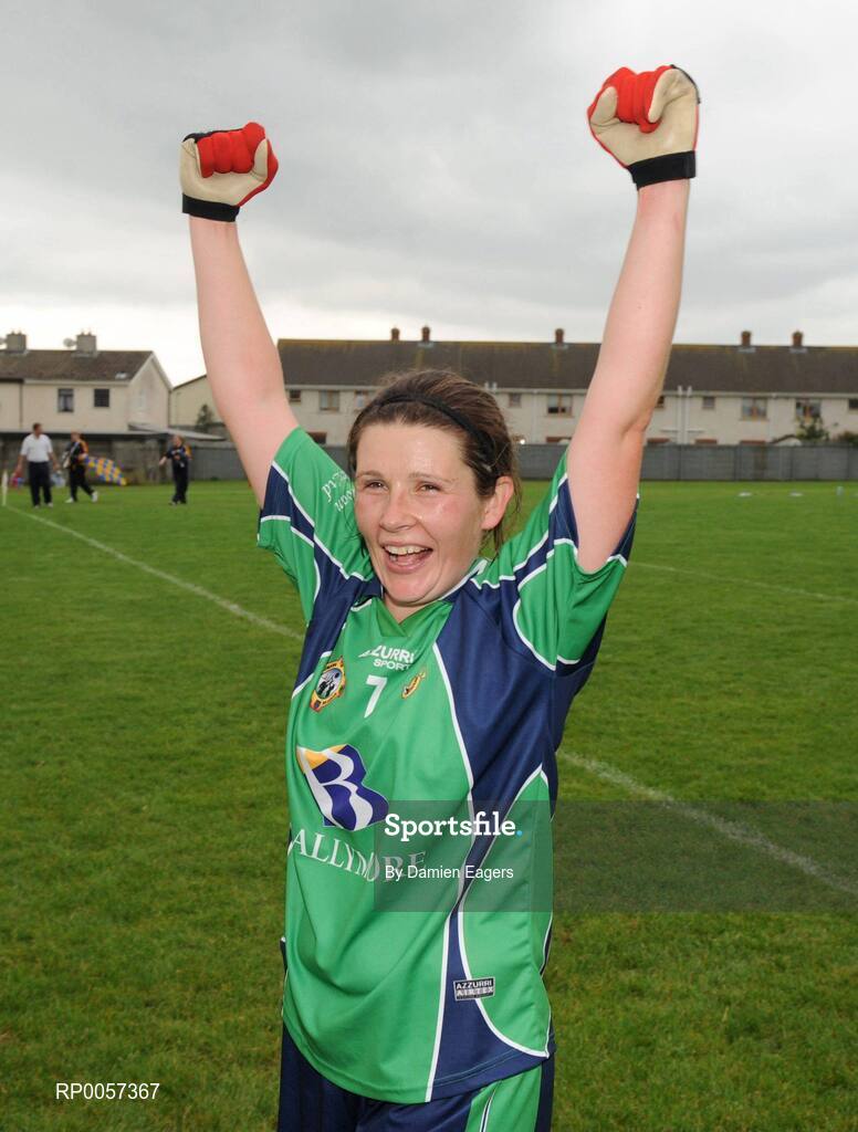 30 August 2008; Bree White, London, celebrates victory. TG4 All-Ireland Ladies Junior Football Championship Semi-Final, London v Wicklow, St. Peregrine's, Blakestown Rd, Dublin. Picture credit: Damien Eagers / SPORTSFILE