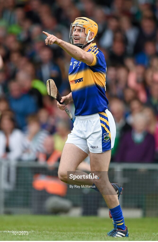 21 June 2015; Seamus Callanan celebrates scoring a goal for Tipperary in the ninth minute. Munster GAA Hurling Senior Championship, Semi-Final, Limerick v Tipperary, Gaelic Grounds, Limerick. Picture credit: Ray McManus / SPORTSFILE