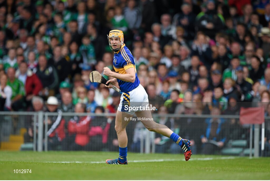 21 June 2015; Seamus Callanan celebrates scoring a goal for Tipperary in the ninth minute. Munster GAA Hurling Senior Championship, Semi-Final, Limerick v Tipperary, Gaelic Grounds, Limerick. Picture credit: Ray McManus / SPORTSFILE