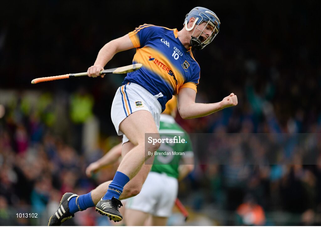 21 June 2015; Jason Forde, Tipperary, celebrates after scoring his side's third goal of the game. Munster GAA Hurling Senior Championship, Semi-Final, Limerick v Tipperary, Gaelic Grounds, Limerick. Picture credit: Brendan Moran / SPORTSFILE