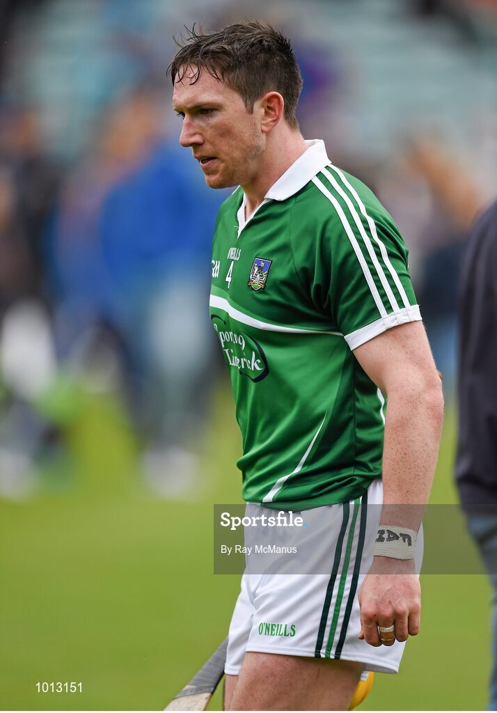 21 June 2015; Limerick's Seamus Highey leaves the field after the game. Munster GAA Hurling Senior Championship, Semi-Final, Limerick v Tipperary, Gaelic Grounds, Limerick. Picture credit: Ray McManus / SPORTSFILE