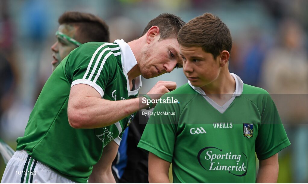 21 June 2015; Limerick's Seamus Highey signs a jersey for a supporter after the game. Munster GAA Hurling Senior Championship, Semi-Final, Limerick v Tipperary, Gaelic Grounds, Limerick. Picture credit: Ray McManus / SPORTSFILE