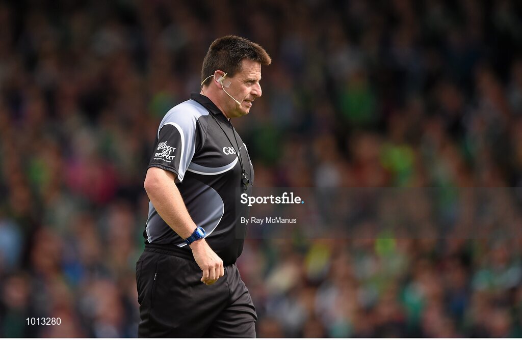 21 June 2015; Referee Brian Gavin. Munster GAA Hurling Senior Championship, Semi-Final, Limerick v Tipperary, Gaelic Grounds, Limerick. Picture credit: Ray McManus / SPORTSFILE