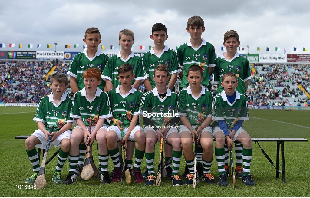 21 June 2015; Limerick boys team from the Primary Go Games played at half time. Munster GAA Hurling Senior Championship, Semi-Final, Limerick v Tipperary, Gaelic Grounds, Limerick. Picture credit: Brendan Moran / SPORTSFILE