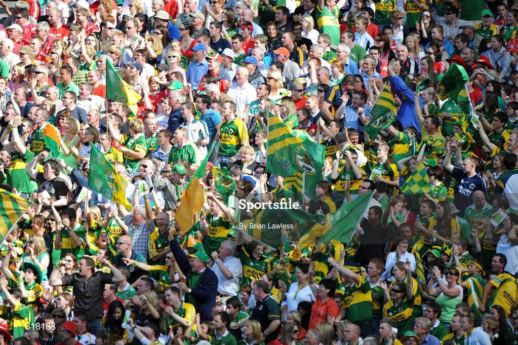 24 August 2008; Kerry fans during the match. GAA Football All-Ireland Senior Championship Semi-Final, Kerry v Cork, Croke Park, Dublin. Picture credit: Brian Lawless / SPORTSFILE