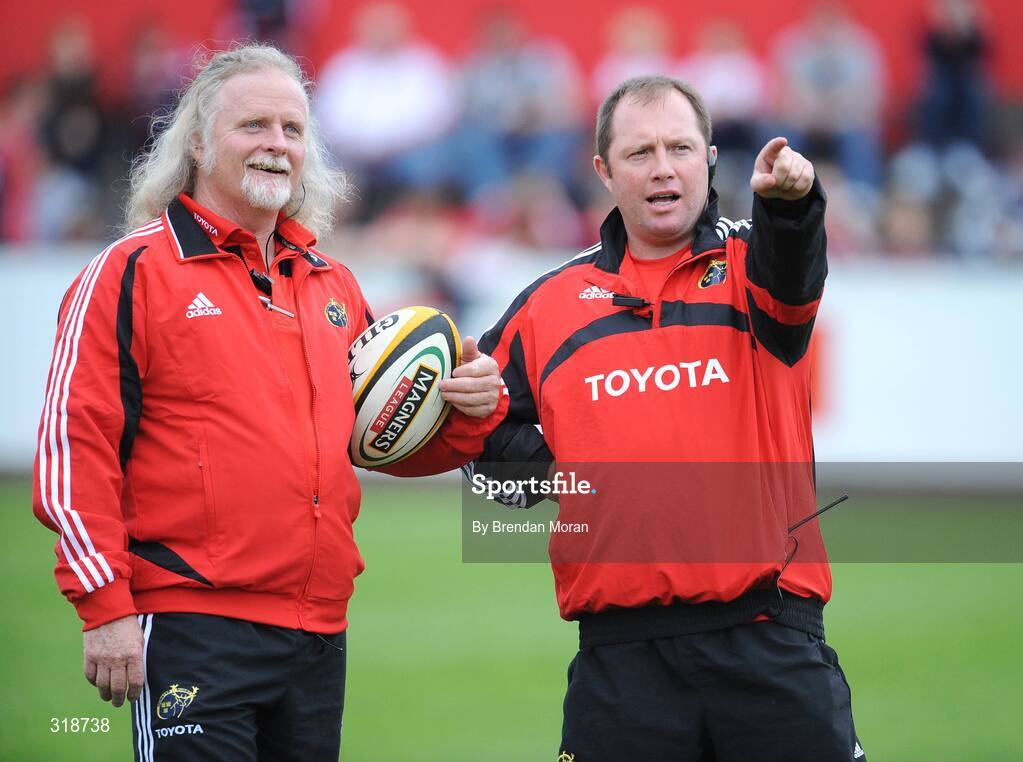 29 August 2008; Tony McGahan, right, head coach, Munster, with forwards coach Laurie Fisher. Pre-Season Friendly - Munster v London Irish, Musgrave Park, Cork. Picture credit: Brendan Moran / SPORTSFILE