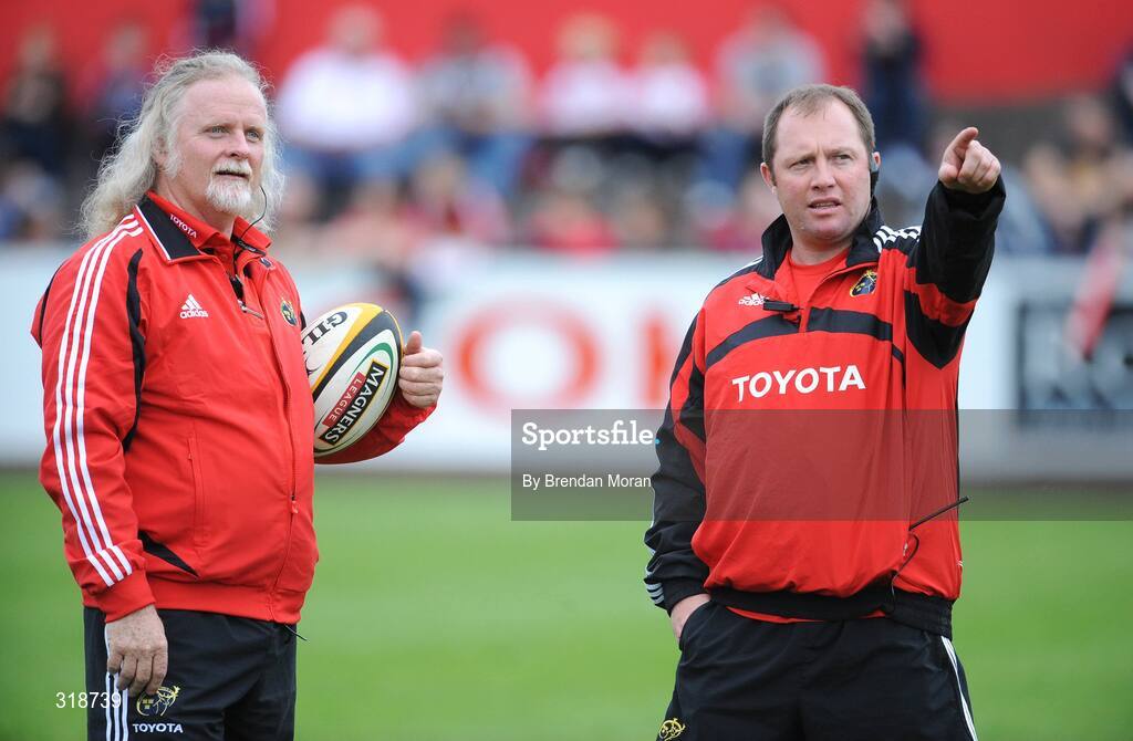 29 August 2008; Tony McGahan, right, head coach, Munster, with forwards coach Laurie Fisher. Pre-Season Friendly - Munster v London Irish, Musgrave Park, Cork. Picture credit: Brendan Moran / SPORTSFILE