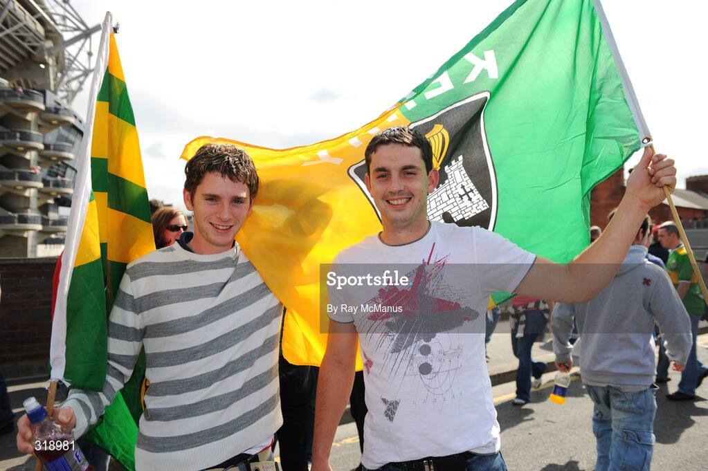 31 August 2008; Stephen and Gerald Wrenn, from Cordal, Castleisland, Co Kerry, at the game. GAA Football All-Ireland Senior Championship Semi-Final Replay, Kerry v Cork, Croke Park, Dublin. Picture credit: Ray McManus / SPORTSFILE