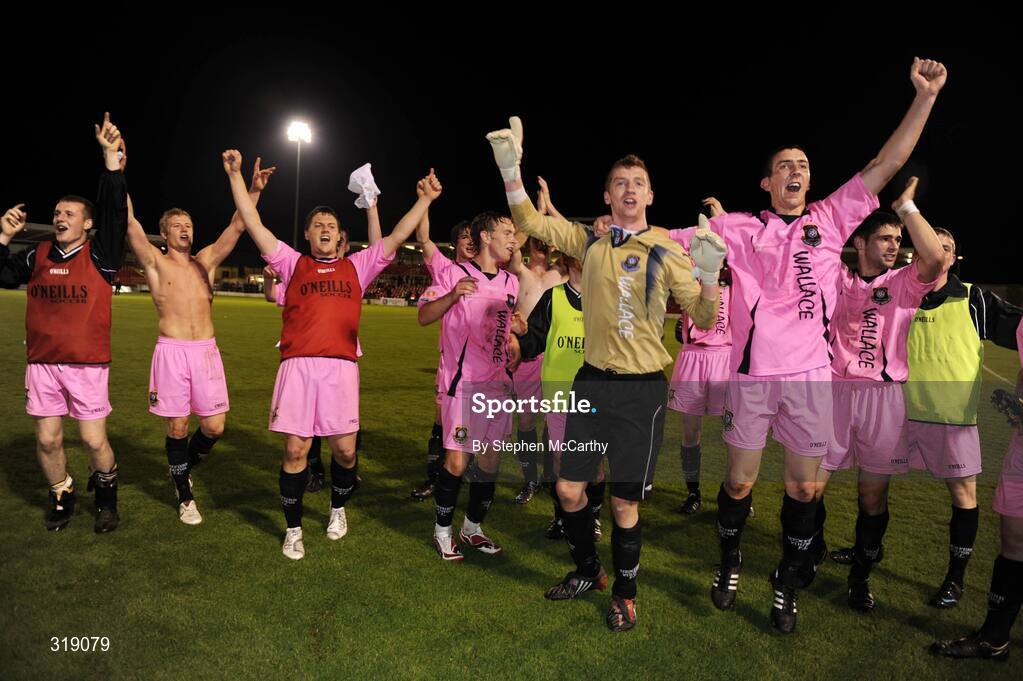 25 August 2008; Wexford Youths players celebrate after their side's victory. eircom League of Ireland Cup Semi-Final, Cork City v Wexford Youths, Turners Cross, Cork. Picture credit: Stephen McCarthy / SPORTSFILE