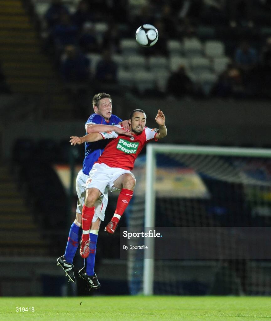 2 September 2008; Jamie Mulgrew, Linfield, in action against Gary Dempsey, St. Patrick's Athletic. Setanta Sports Cup, Group Two, Linfield v St. Patrick's Athletic, Windsor Park, Belfast, Co. Antrim. Photo by Sportsfile
