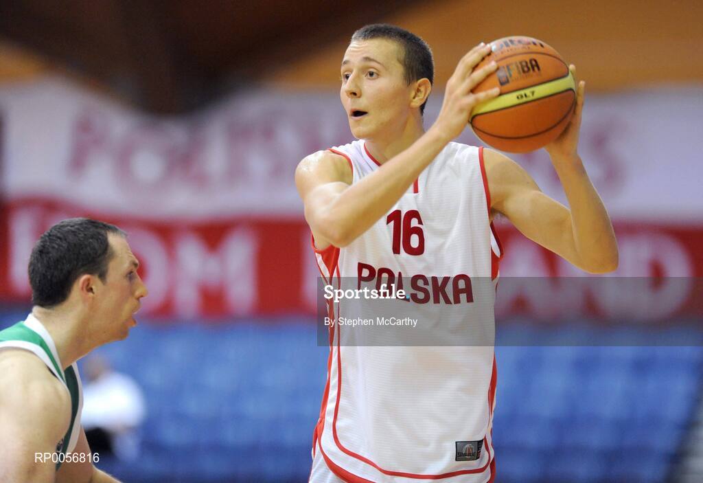 23 August 2008; Barek Diduszko, Poland, in action against Ian O'Boyle, Ireland. Emerald Hoops Day 3, Ireland v Poland, National Basketball Arena, Tallaght, Co. Dublin. Picture credit: Stephen McCarthy / SPORTSFILE