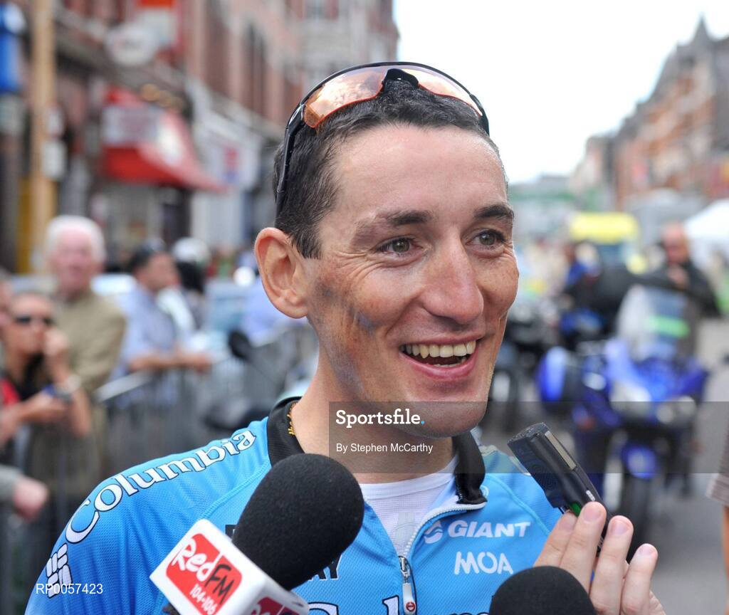31 August 2008; Marco Pinotti, Team Columbia, after winning the 2008 Tour of Ireland. 2008 Tour of Ireland - Stage 5, Killarney - Cork. Picture credit: Stephen McCarthy / SPORTSFILE
